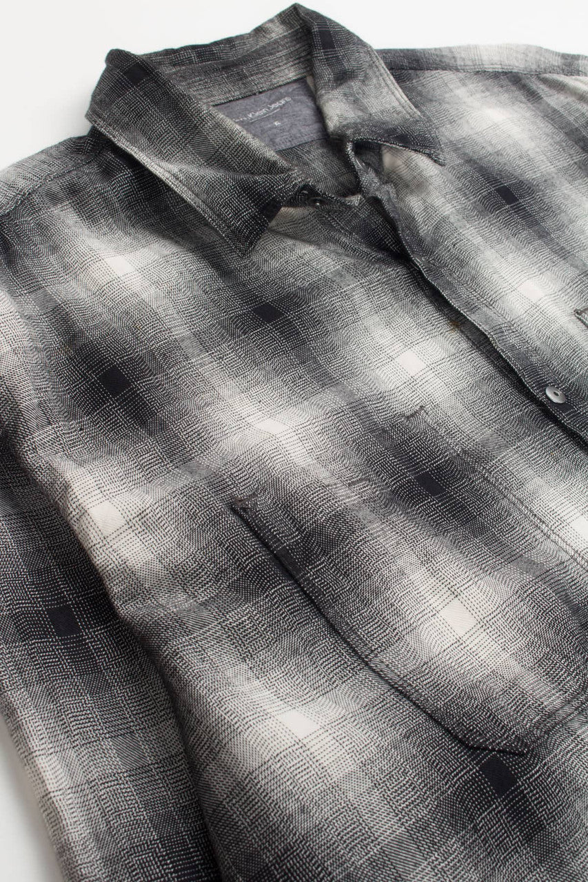 Black Plaid Calvin Klein Flannel Shirt 3813