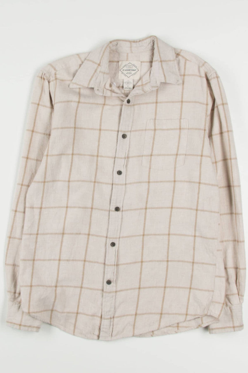 Beige St. John's Bay Flannel Shirt 3815