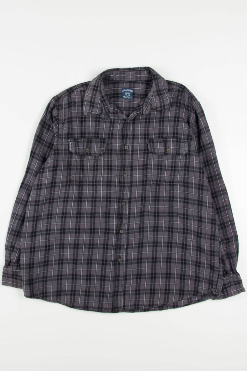 Charcoal Faded Glory Flannel Shirt 3833