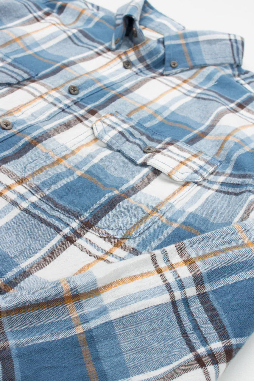 Dusty Blue George Flannel Shirt 3845