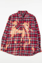 Bleached Red Plaid Flannel Shirt 3852