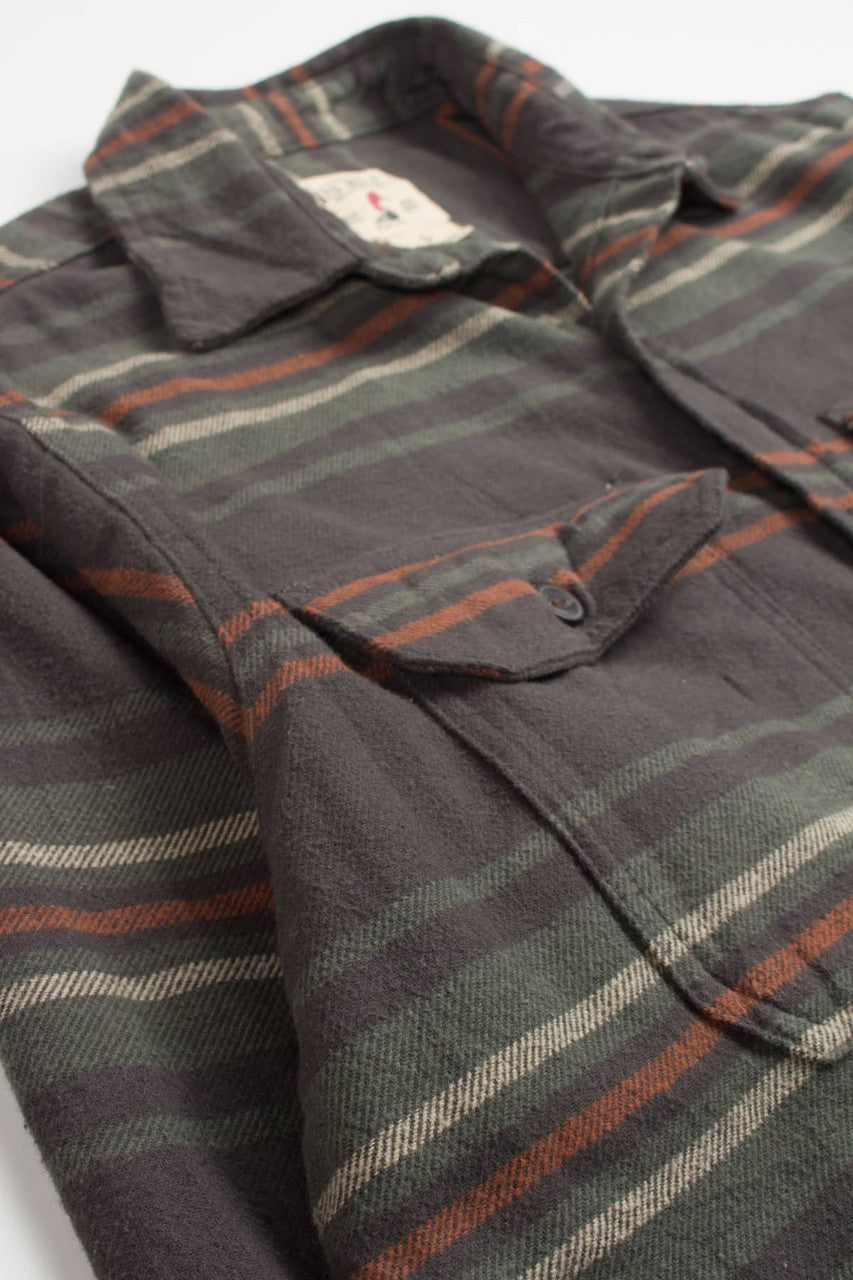 Thick Striped Red Head Flannel Shirt 3856
