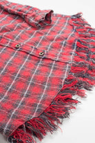 Frayed Hem Angie Flannel Shirt 3862