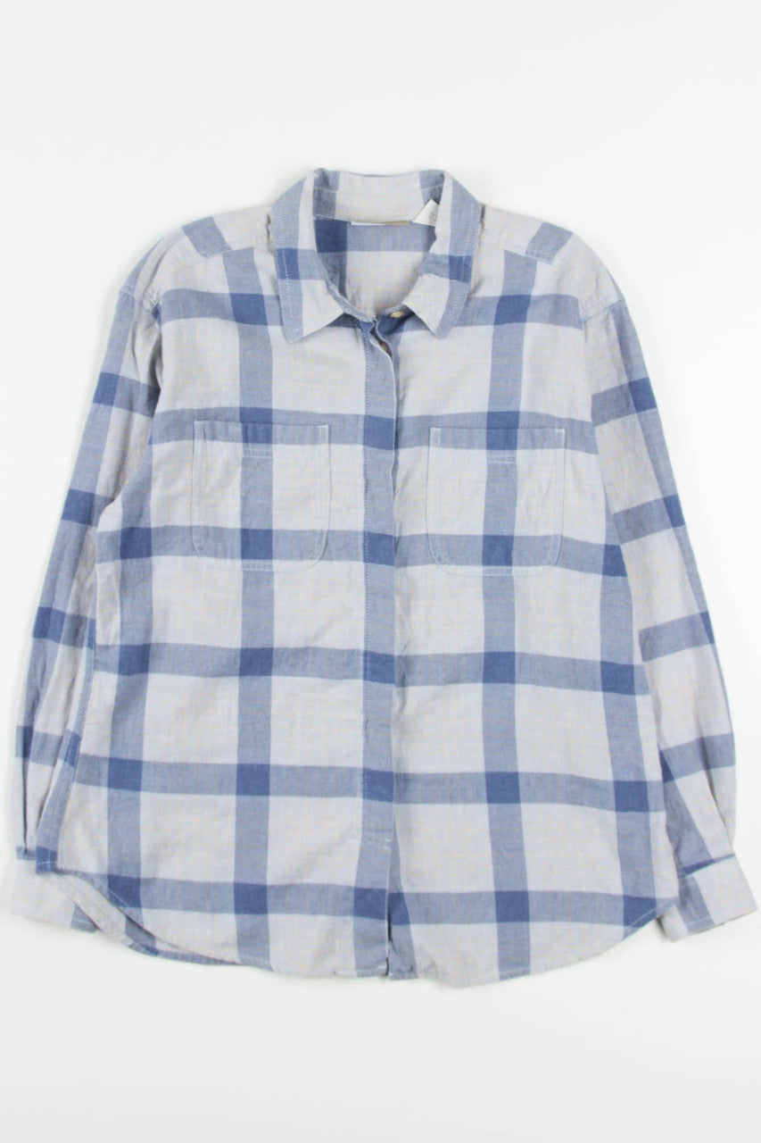 Light Blue Liz Claiborne Flannel Shirt 3948
