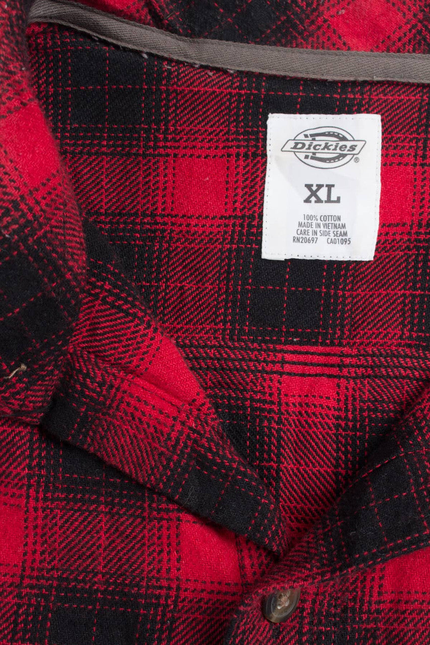 Thick Red Dickies Flannel Shirt 3978