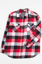 Red Straight Faded Flannel Shirt 3988