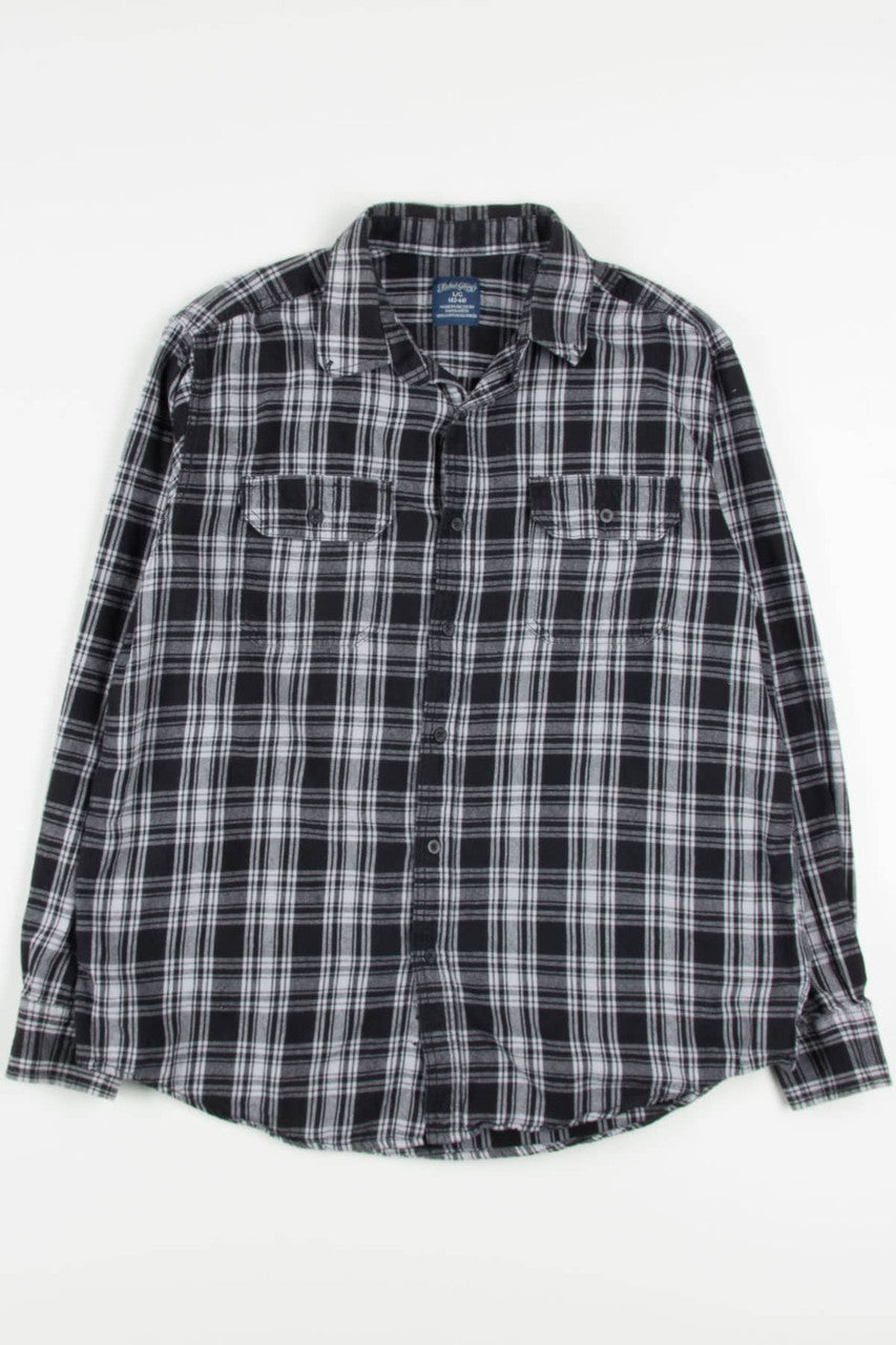 Black Faded Glory Flannel Shirt 3993
