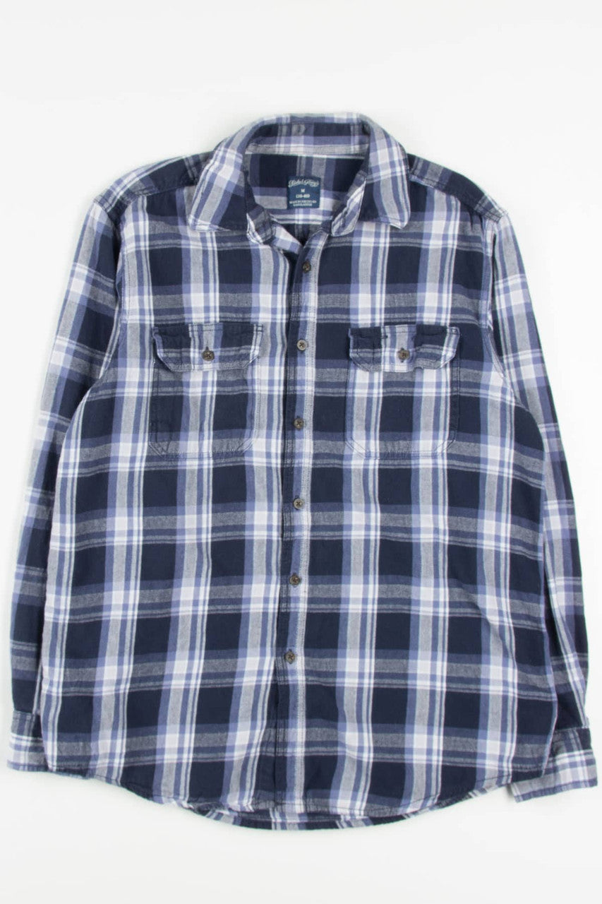 Navy Faded Glory Flannel Shirt 4010