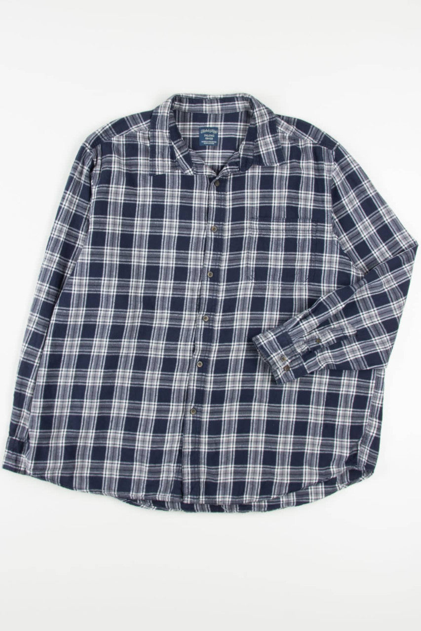 Navy Faded Glory Flannel Shirt 4013
