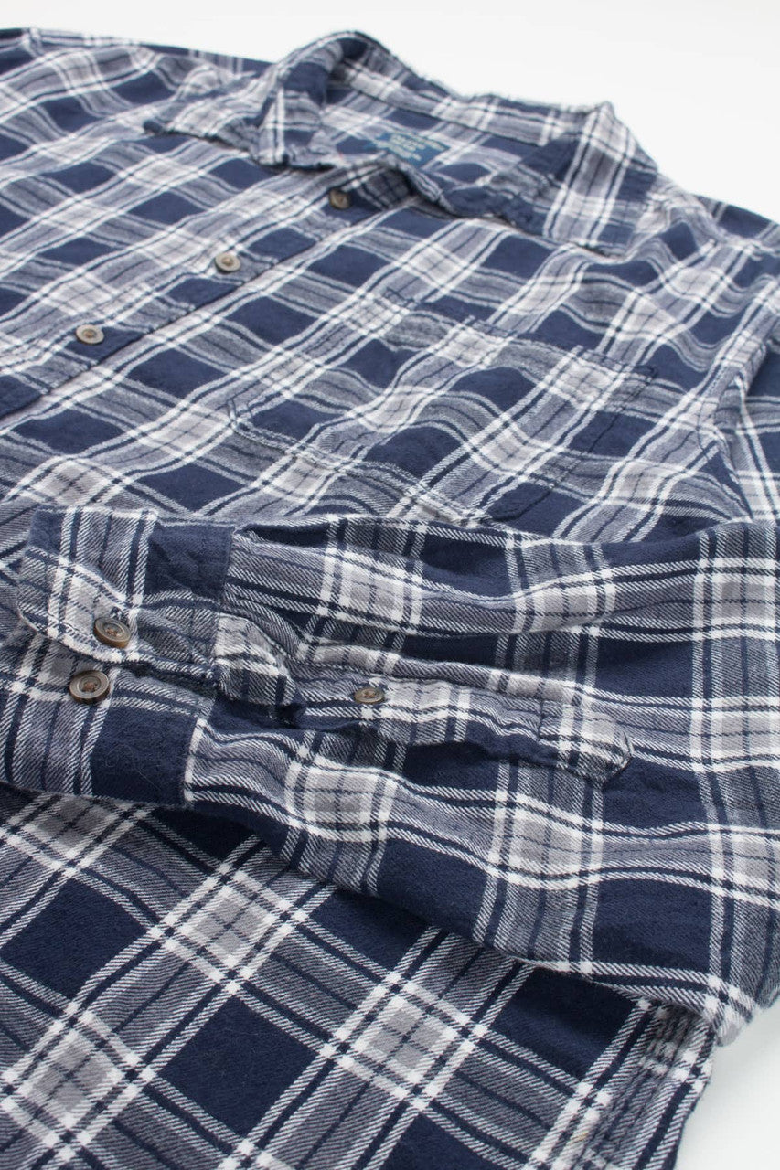 Navy Faded Glory Flannel Shirt 4013