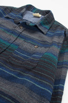 Striped Rustic Blue Flannel Shirt 4016