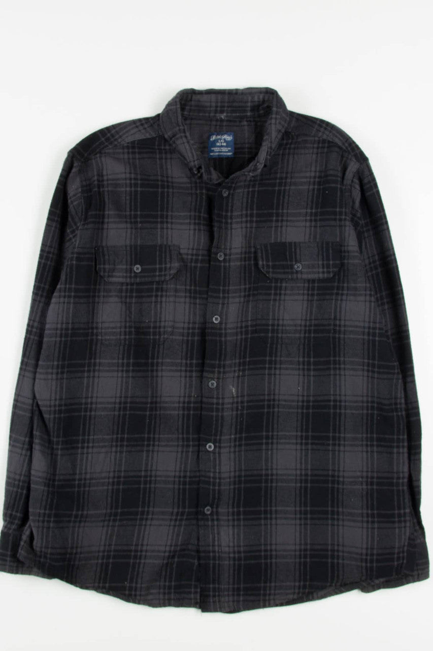 Black Faded Glory Flannel Shirt 4032