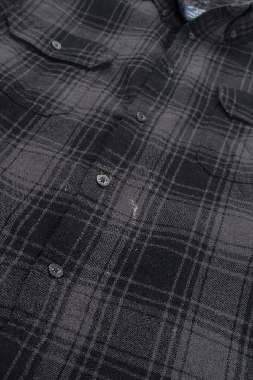 Black Faded Glory Flannel Shirt 4032