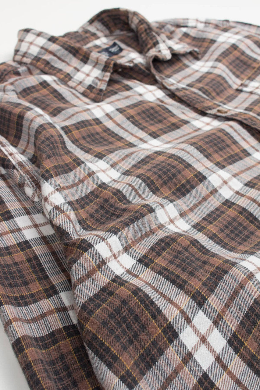 Brown Faded Glory Flannel Shirt 4038
