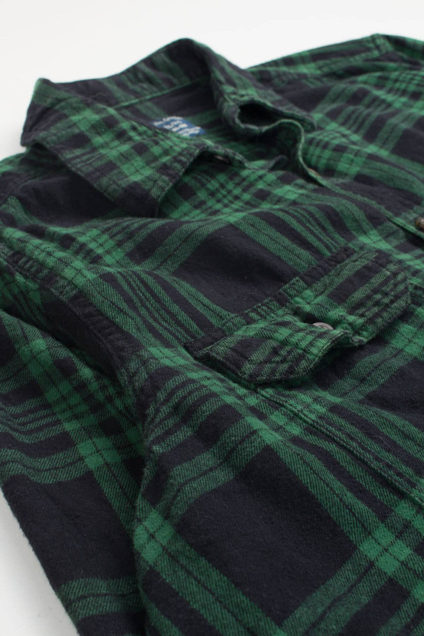 Green Faded Glory Flannel Shirt 4067