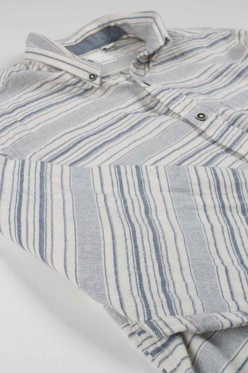 White Striped Flannel Shirt 4081