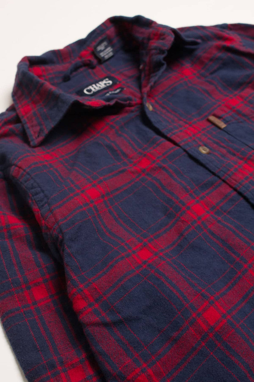 Navy & Red  Chaps Flannel Shirt 4161
