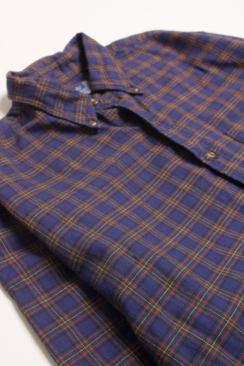 Blue Lands' End Flannel Shirt 4187