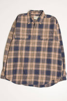 Beige & Blue Eddie Bauer Flannel Shirt