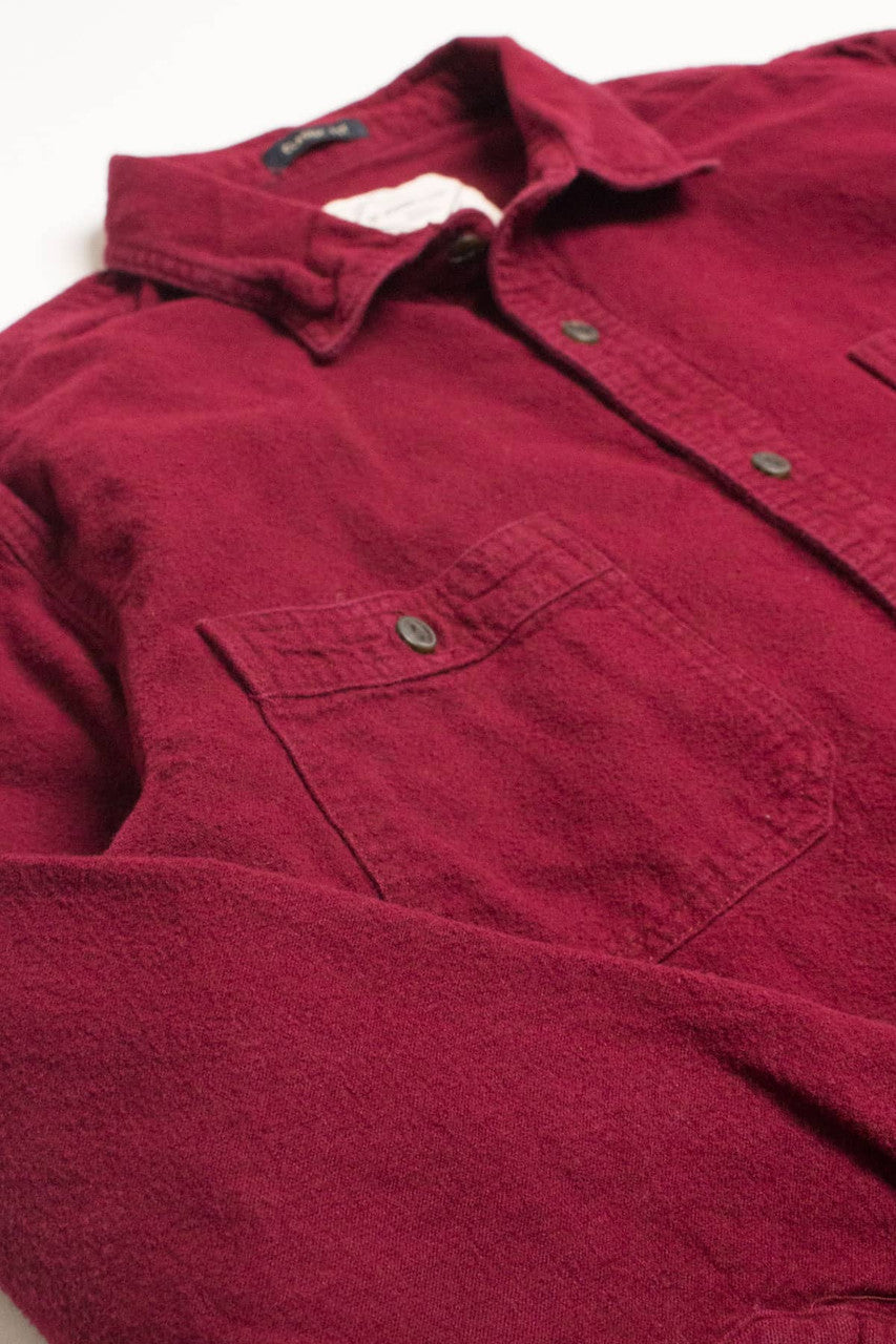 Burgundy St. John's Bay Flannel Shirt 4194