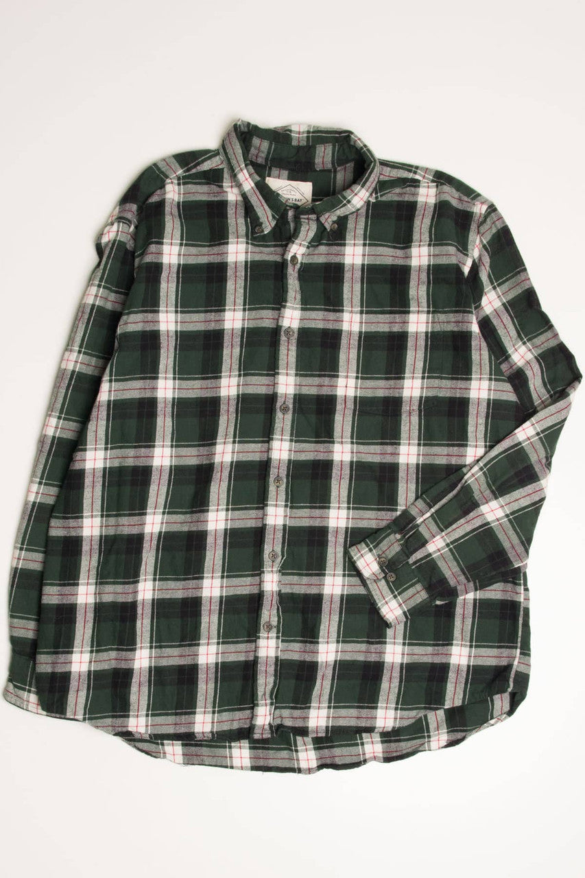 Green Plaid St. John's Bay Flannel Shirt 4195