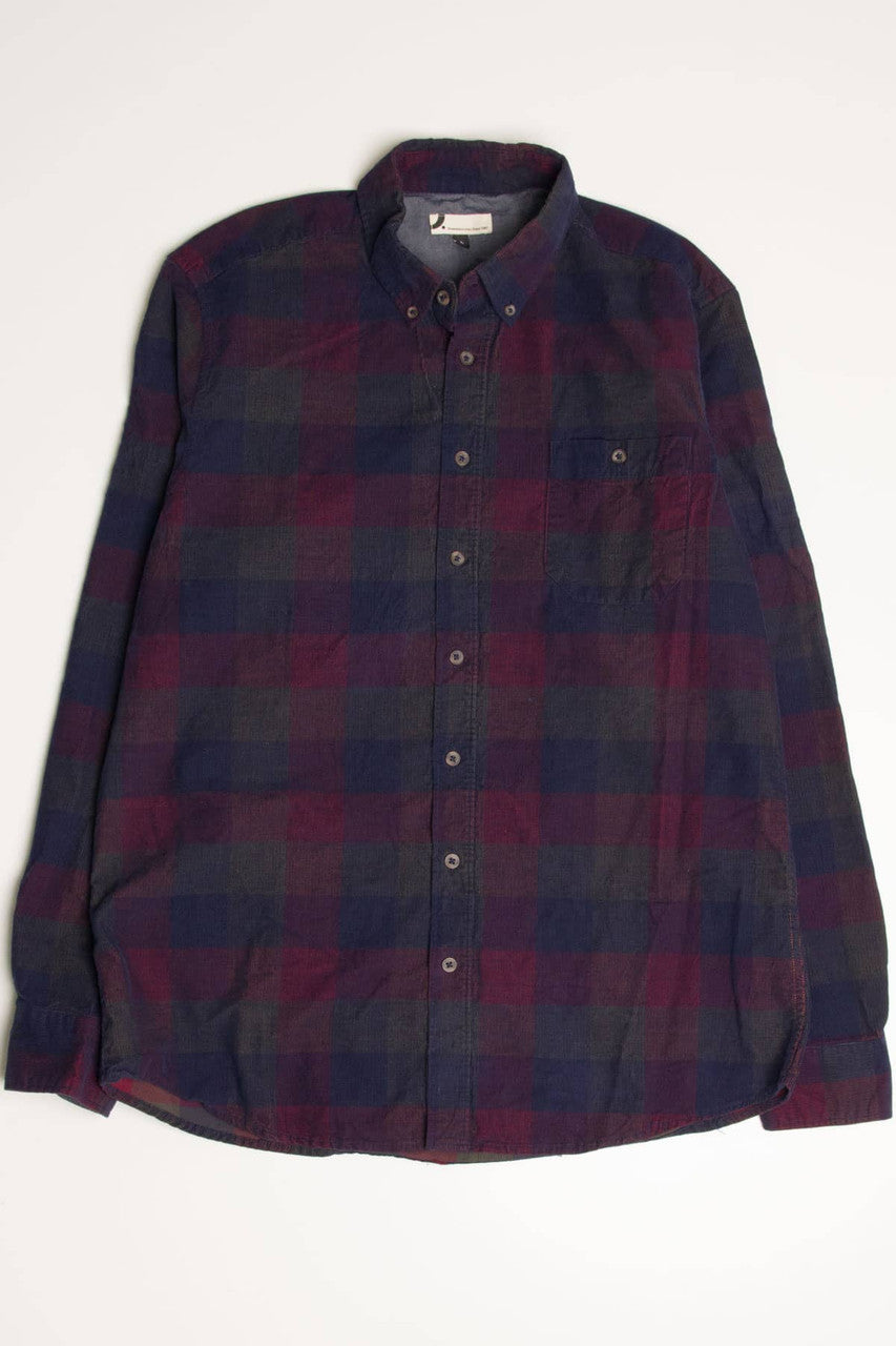 Navy Plaid Corduroy Shirt 4196