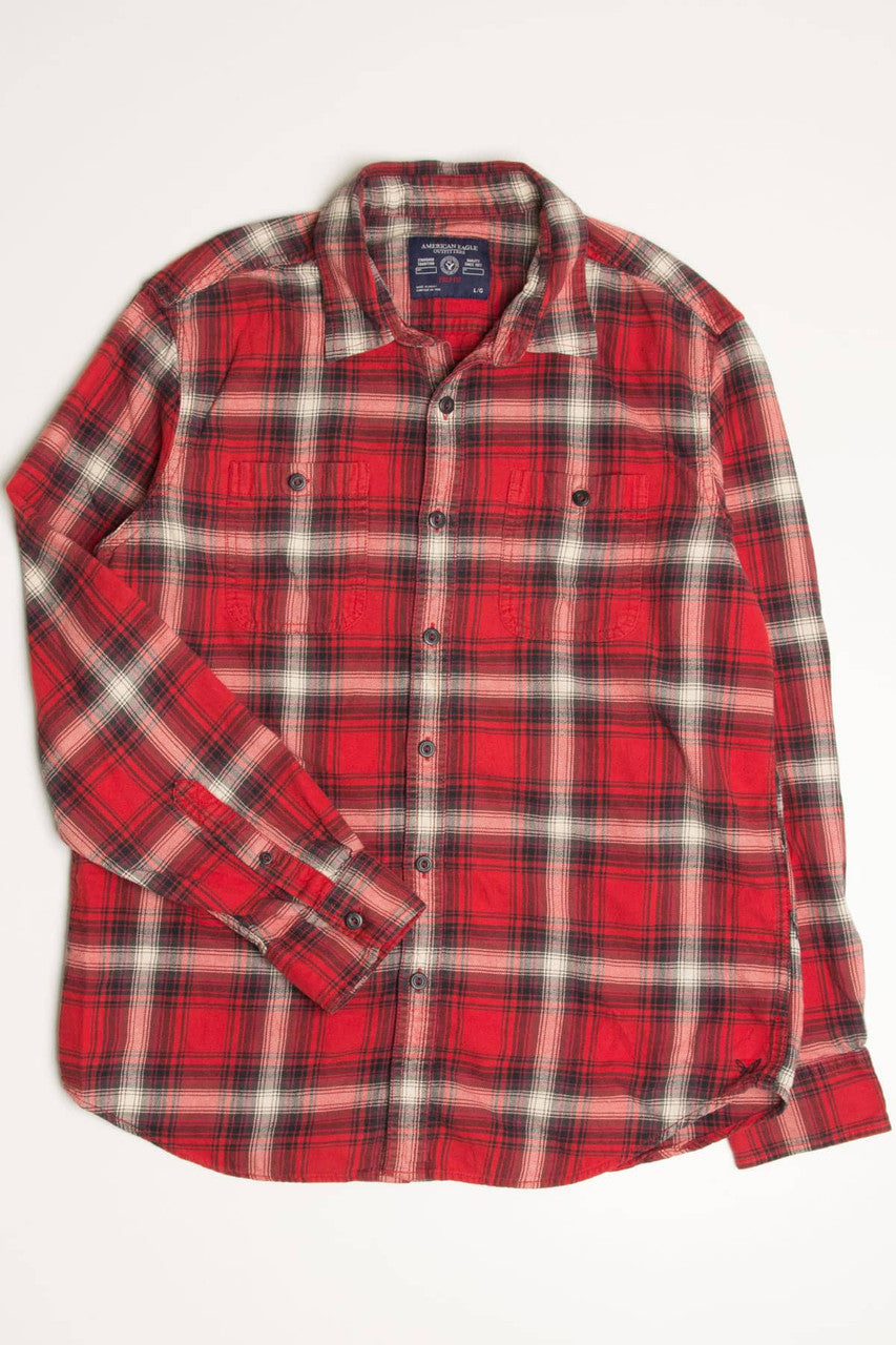 Red American Eagle Outfitters Flannel Shirt 4200