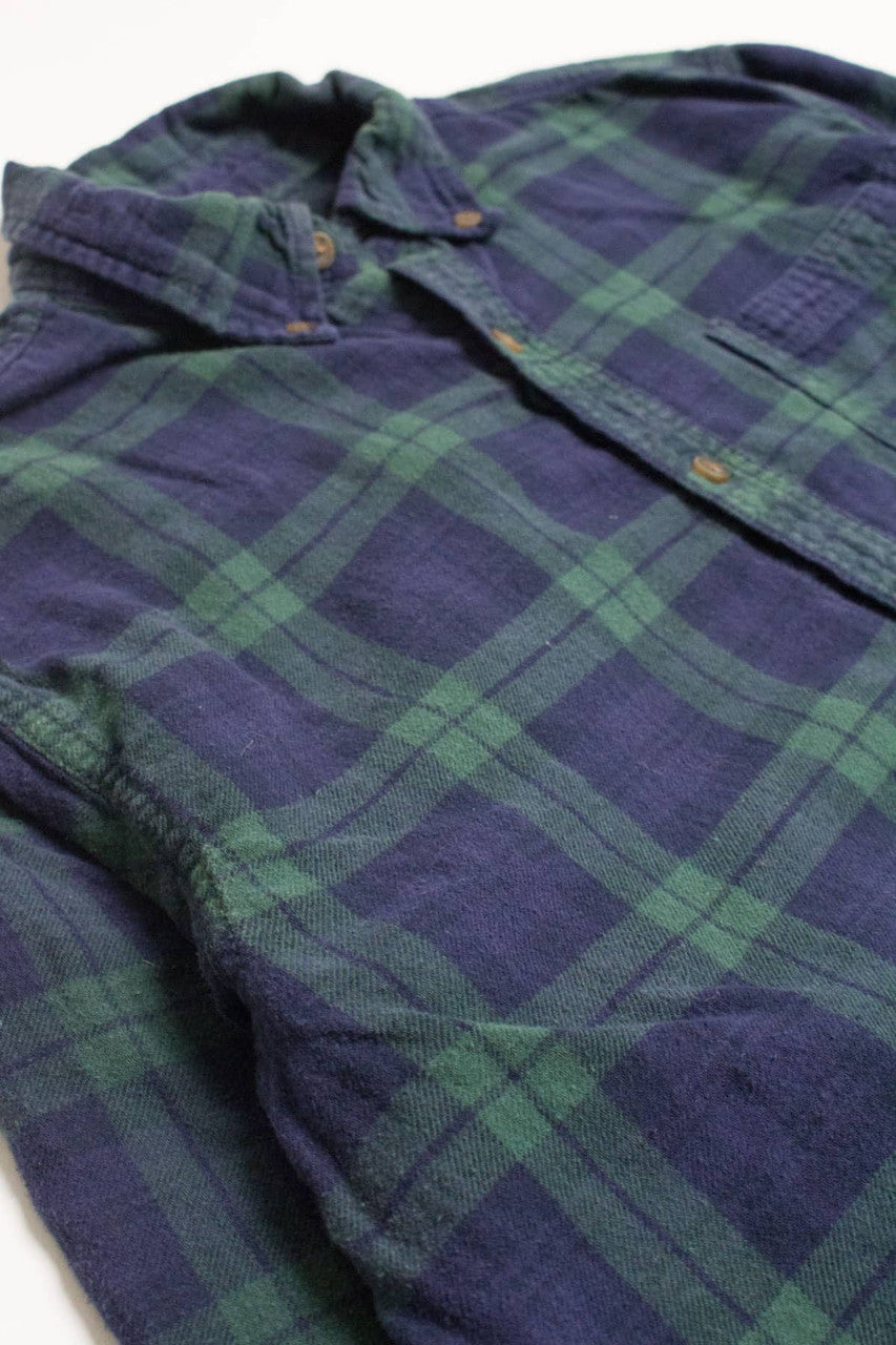 Navy & Green Faded Glory Flannel Shirt 4202