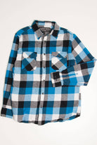 Blue Straight Faded Flannel Shirt 4219
