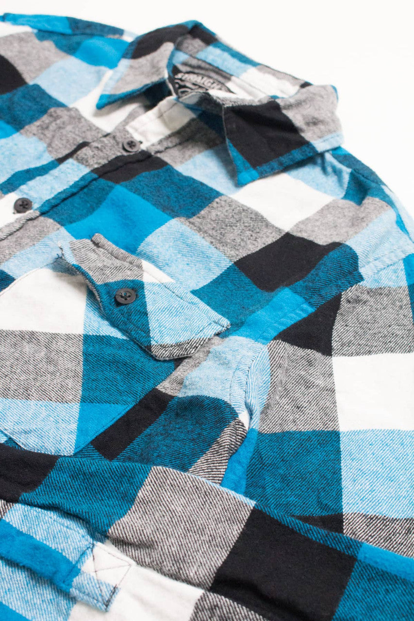 Blue Straight Faded Flannel Shirt 4219