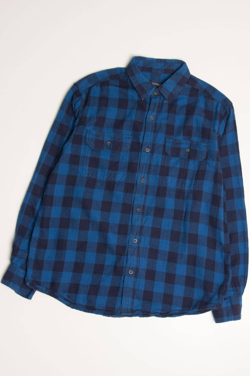 Bright Blue Faded Glory Flannel Shirt 4285