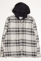 Hooded Grey Aeropostale Flannel Shirt 4366
