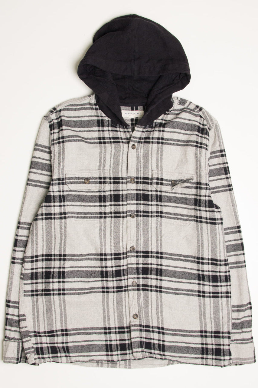 Hooded Grey Aeropostale Flannel Shirt 4366