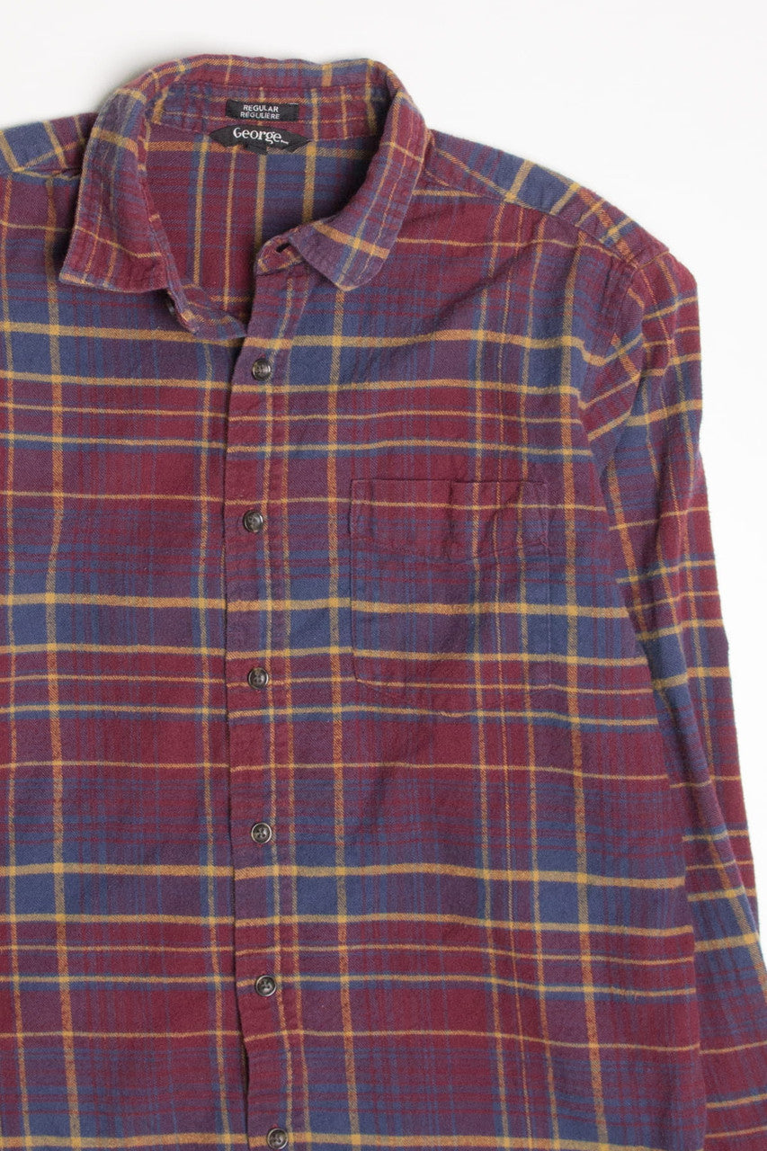 Burgundy George Flannel Shirt 4388