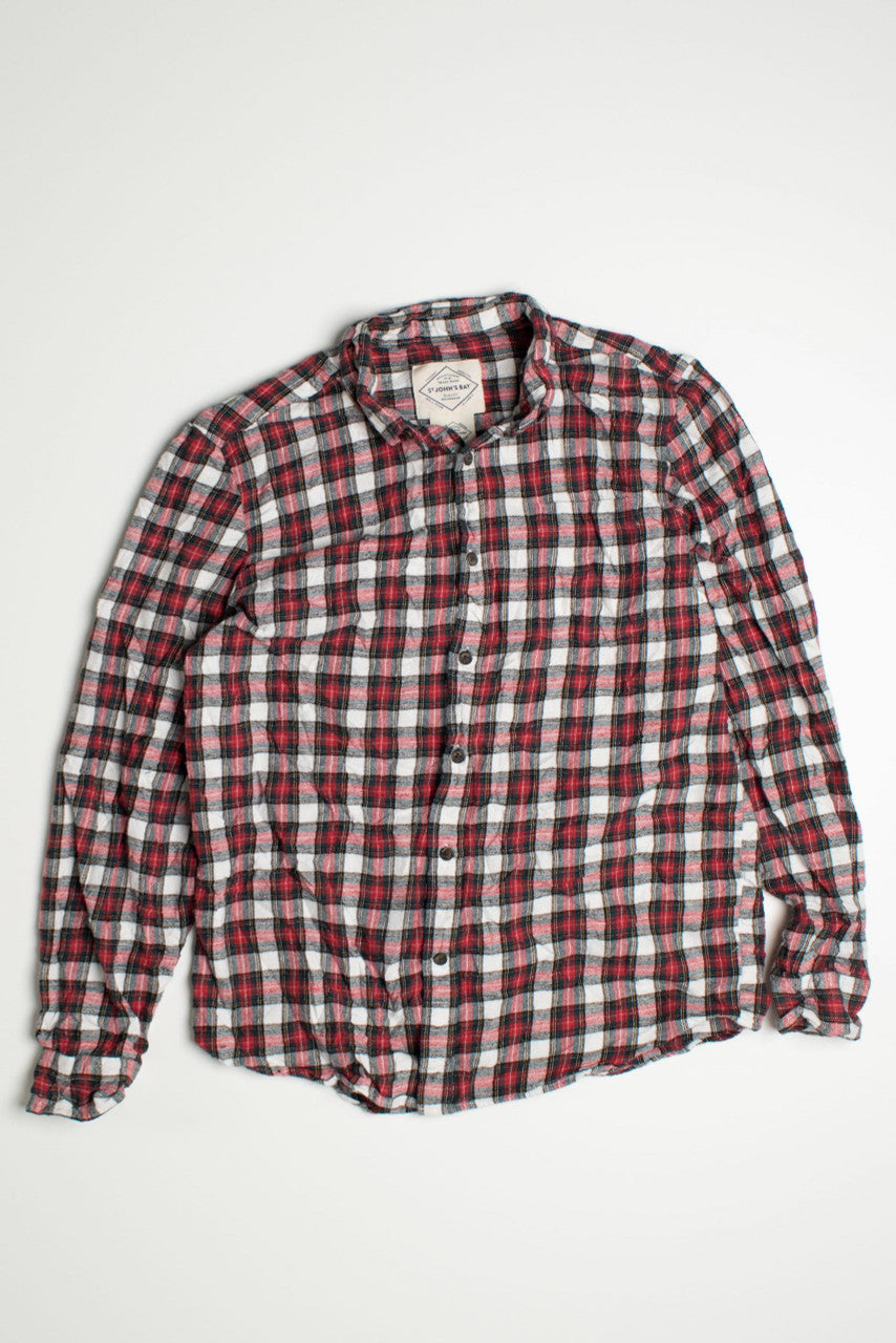 st john's bay men's dress shirts Vintage Red St. Flannel Shirt from soft cotton with stain releasing technology to keep you sharp St Johns Bay Shirts for