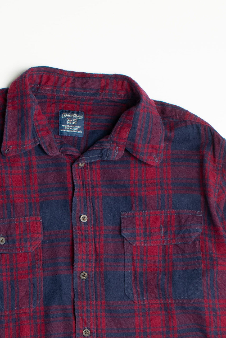 Vintage Dark Red Faded Glory Flannel Shirt