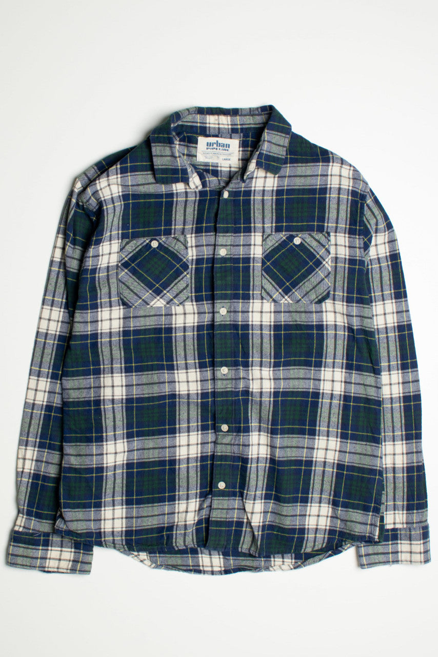 Vintage Urban Pipeline Blue and Green Flannel Shirt