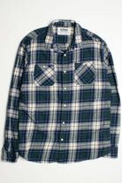 Vintage Urban Pipeline Flannel Shirt in Blue and Green