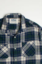 Vintage Urban Pipeline Flannel Shirt in Blue and Green