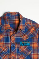 Vintage Arizona Orange and Blue Flannel Shirt
