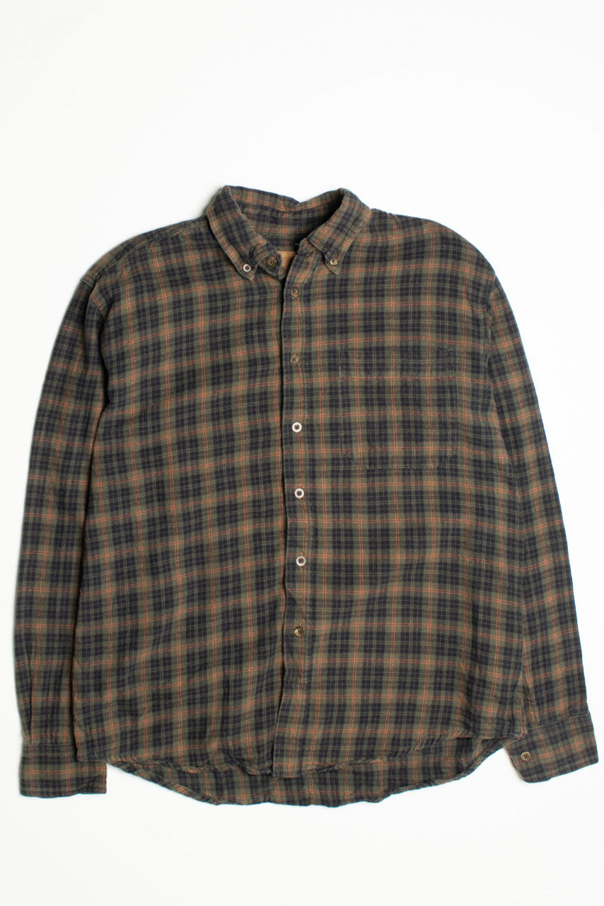 Vintage Faded Glory Dark Green Flannel Shirt