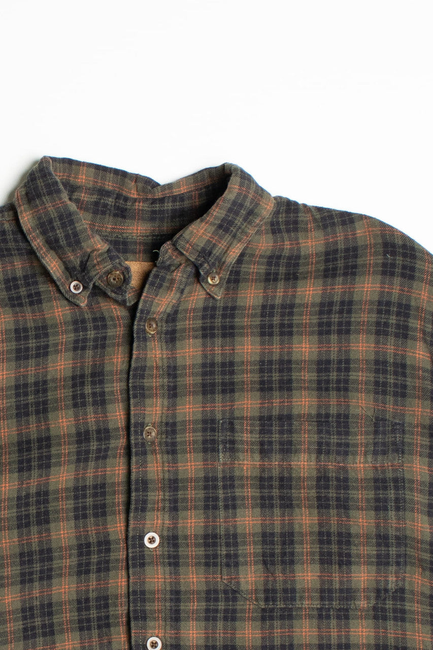 Vintage Faded Glory Dark Green Flannel Shirt