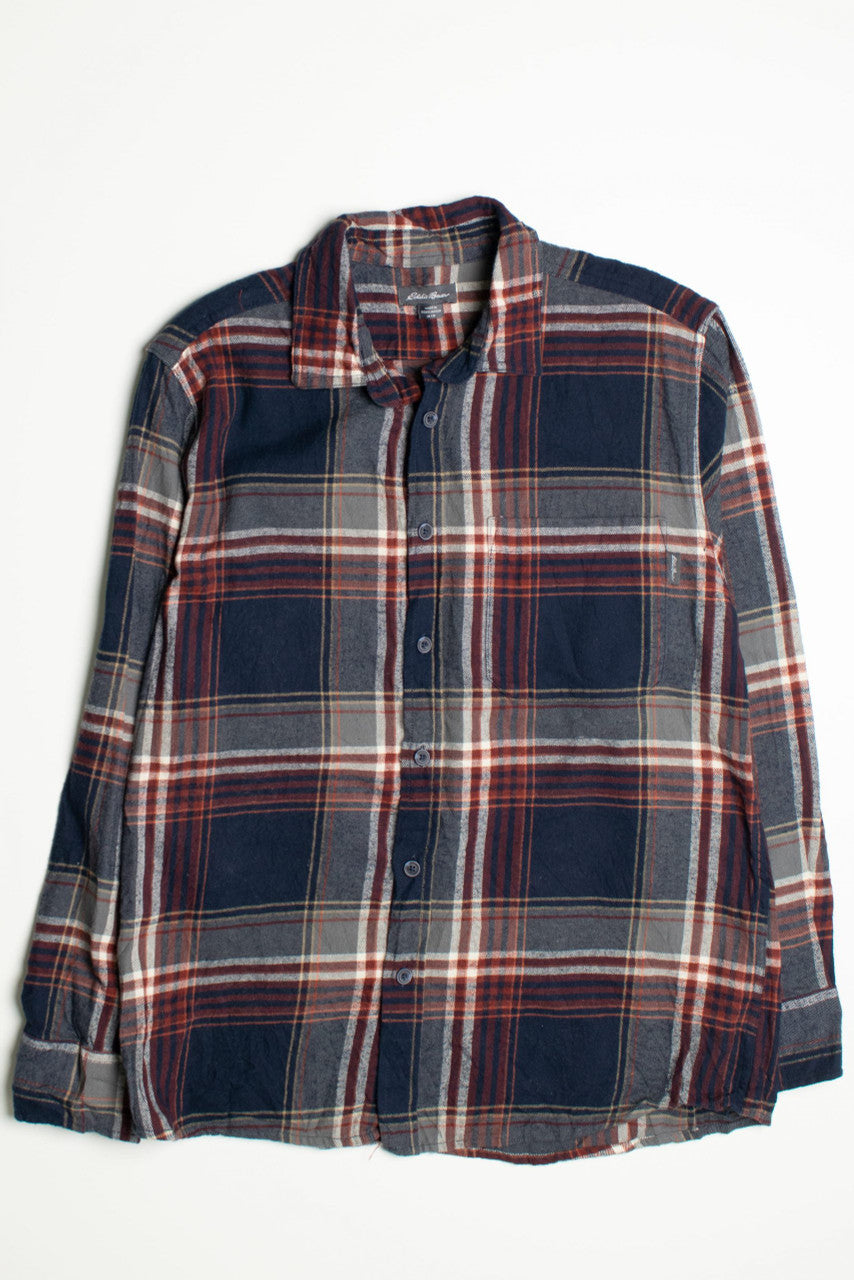 Vintage Eddie Bauer Navy and Red Flannel Shirt