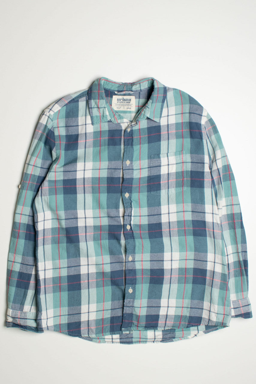 Vintage Urban Pipeline Teal Flannel Shirt