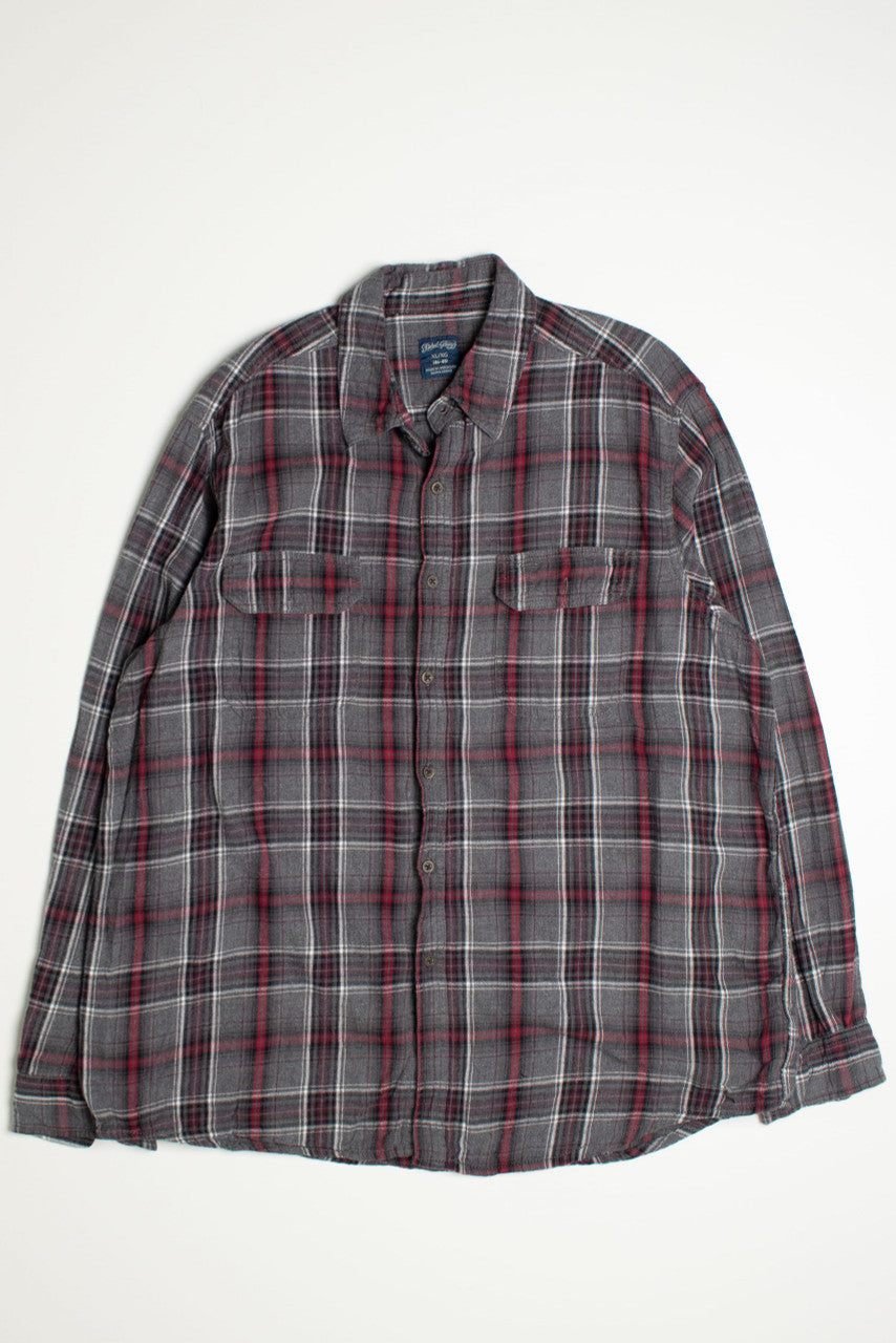 Vintage Faded Glory Grey and Red Flannel Shirt