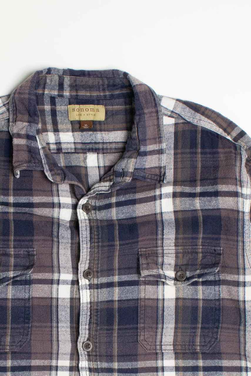 Vintage Brown and Blue Sonoma Flannel Shirt