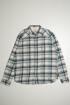Vintage Lucky Brand White and Blue Flannel Shirt