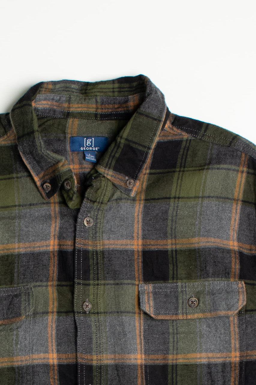 Vintage Dark Green George Flannel Shirt