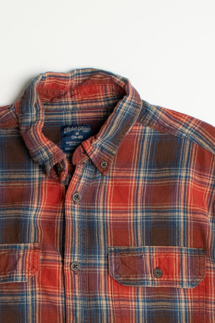 Vintage Faded Glory Red and Blue Flannel Shirt