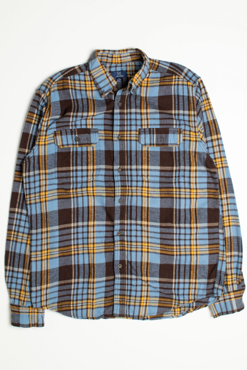 Vintage George Blue Yellow and Brown Flannel Shirt
